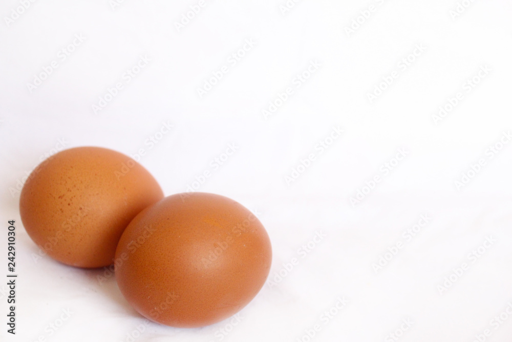 three eggs on white background three eggs on white background