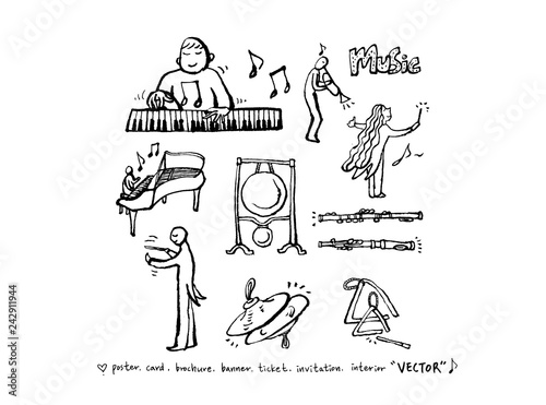 음악회 포스터 / 손으로 그린 음악 일러스트