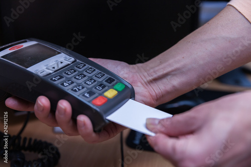 payment terminal for credit cards upon payment