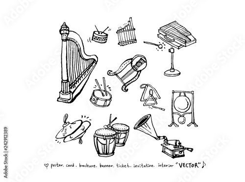 음악회 포스터 / 손으로 그린 음악 일러스트