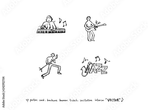 음악회 포스터 / 손으로 그린 음악 일러스트