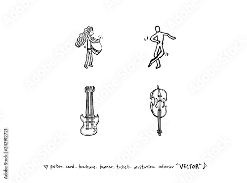 음악회 포스터 / 손으로 그린 음악 일러스트