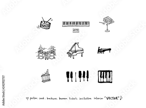 음악회 포스터 / 손으로 그린 음악 일러스트