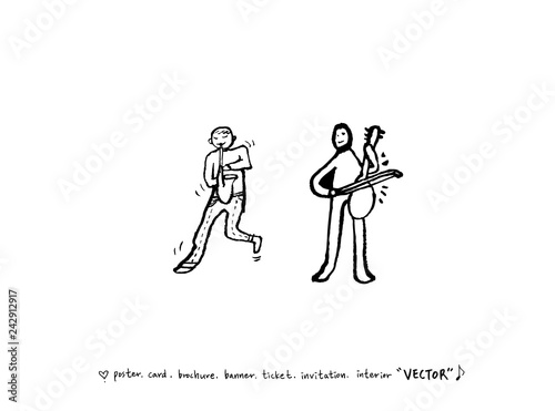 음악회 포스터 / 손으로 그린 음악 일러스트