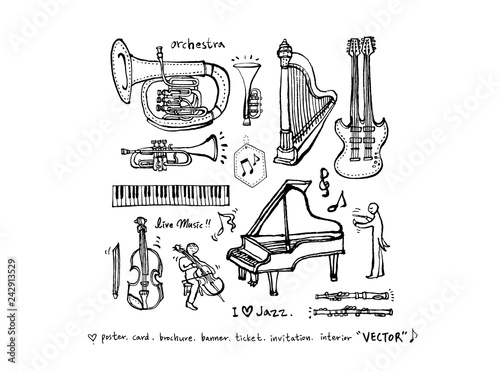 음악회 포스터 / 손으로 그린 음악 일러스트