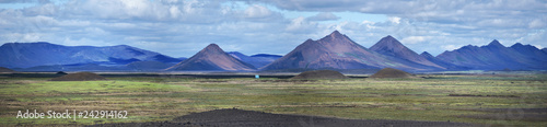 Panorama of Modrudalsjallgardar mountains as viewed from Modrudalur farm.