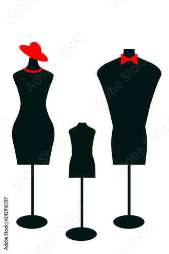 Family set of mannequins