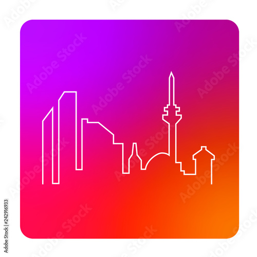 SMART CITY, Icon in line art style, Easy to edit, Vektor
