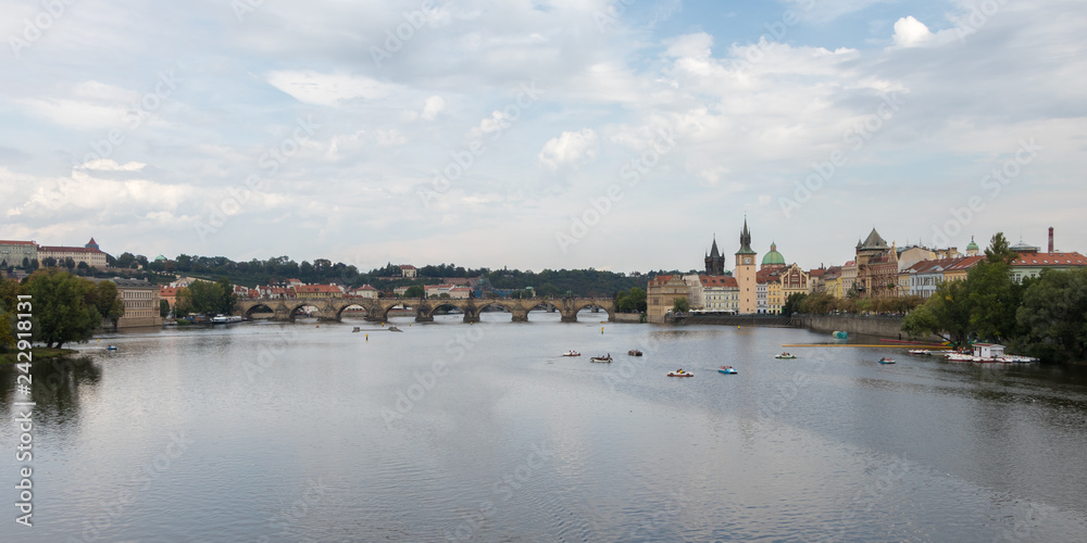 Charles Bridge and Vltava river in Prague, Czech Republic