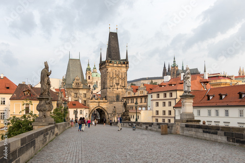 Prague, Czech Republic - August 25, 2018: The churches and castles of Prague