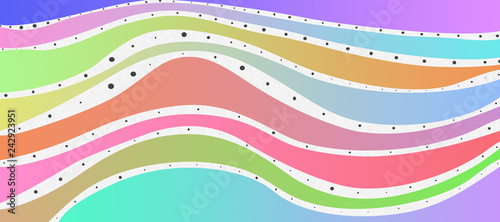 Colorful wave background illustration with black points
