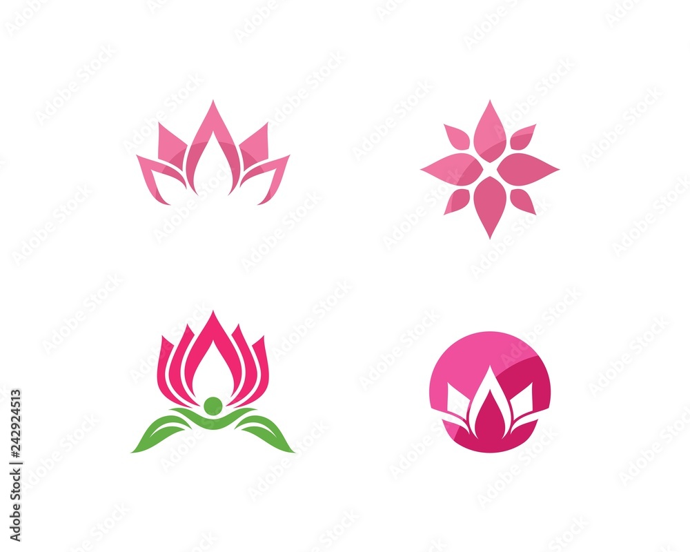 Lotus flowers logo Template