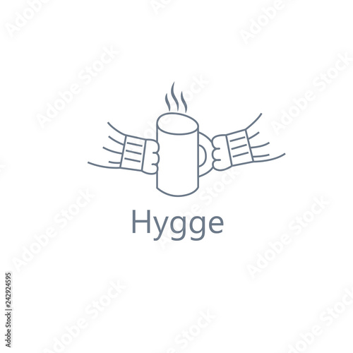 Minimalistic hygge concept drawing