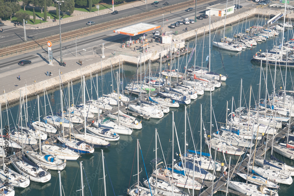 harbor with small boats