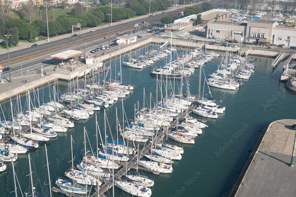 harbor with small boats