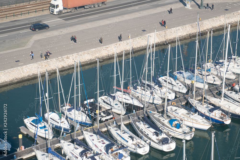 harbor with small boats