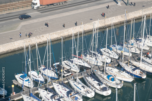 Obraz na płótnie harbor with small boats w salonie
