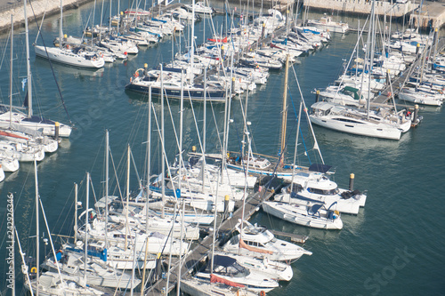Obraz na płótnie harbor with small boats w salonie