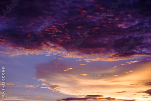 purple sky cloud - Dramatic sunset colorful purple and yellow sky over and cloud background