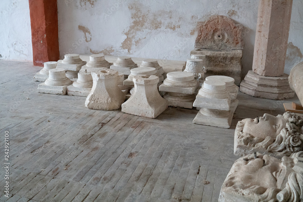 broken clay pillar base