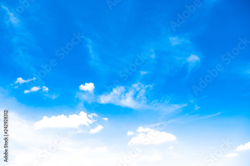 Beautiful white clouds with blue sky.Color shade gradient from white to blue for background wallpaper. 