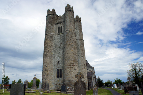 The Norman style tower of the 15th century.Lusk.Ireland. photo