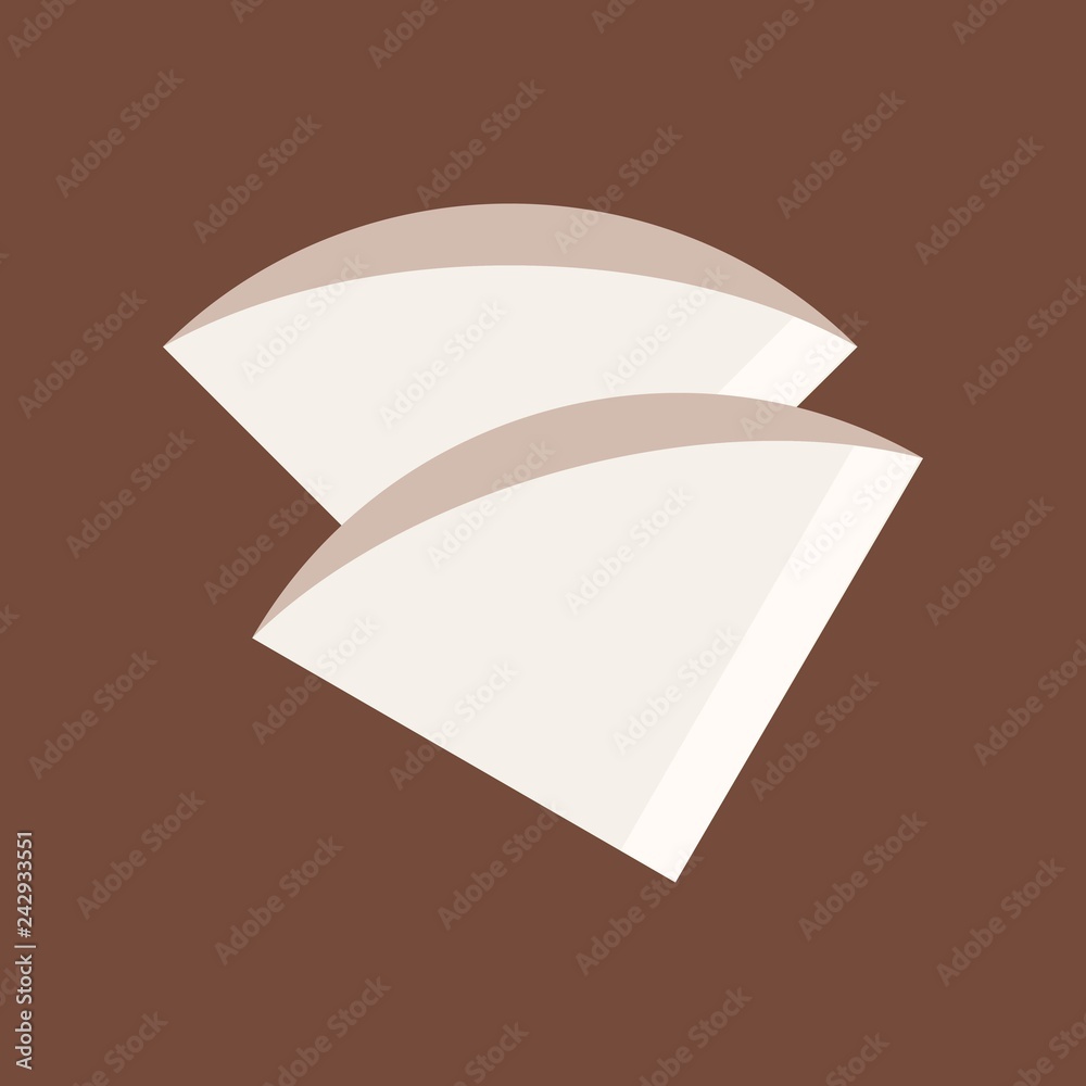 Coffee filter vector, coffee related flat style icon - obrazy, fototapety, plakaty 