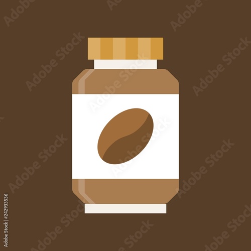 Instant coffee vector, coffee related flat style icon