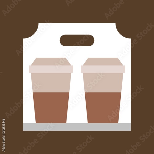 Take away coffee vector, coffee related flat style icon
