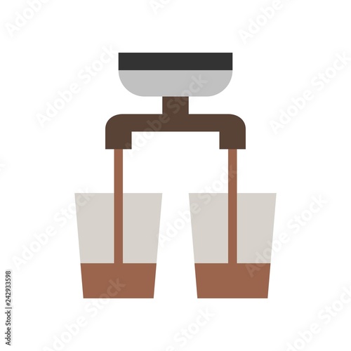 Double shot vector, coffee related flat style icon