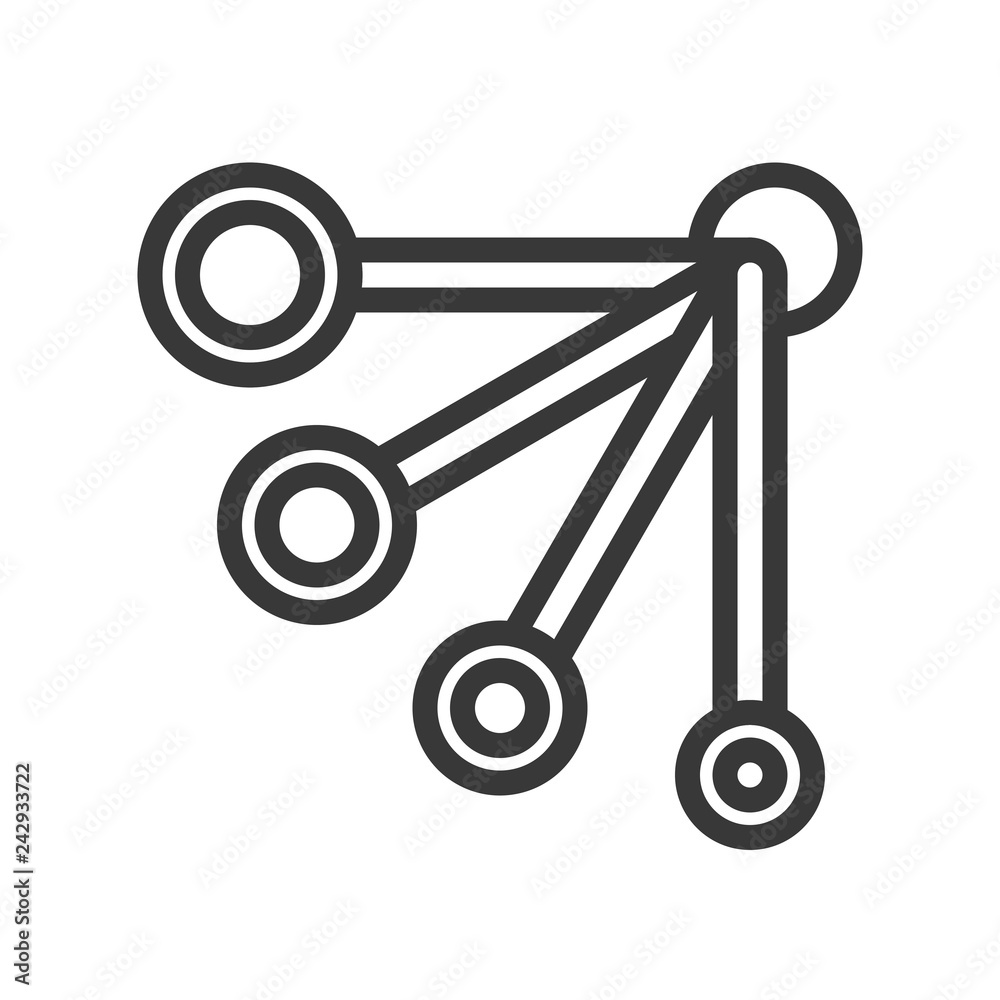 Measuring spoon vector, coffee related line style editable stroke icon