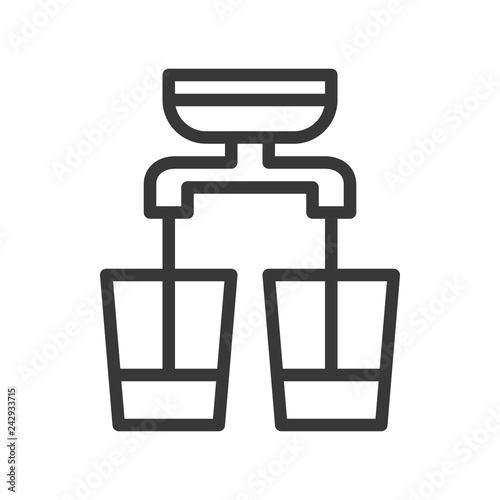 Double shot vector, coffee related line style editable stroke icon