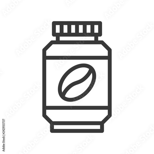 Instant coffee vector, coffee related line style editable stroke icon