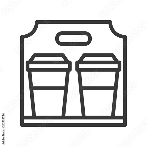 Take away coffee vector, coffee related line style editable stroke icon