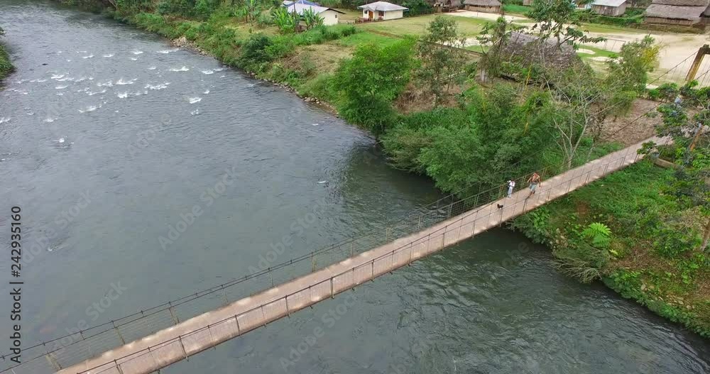 A Kichwa community footbridge in Ecuador. A Kichwa community footbridge in Ecuador.
