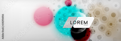 Background abstract - blurred dotted color circle shape, techno bubbles