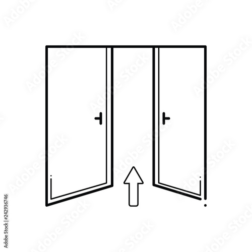 Black line icon for entrance 
