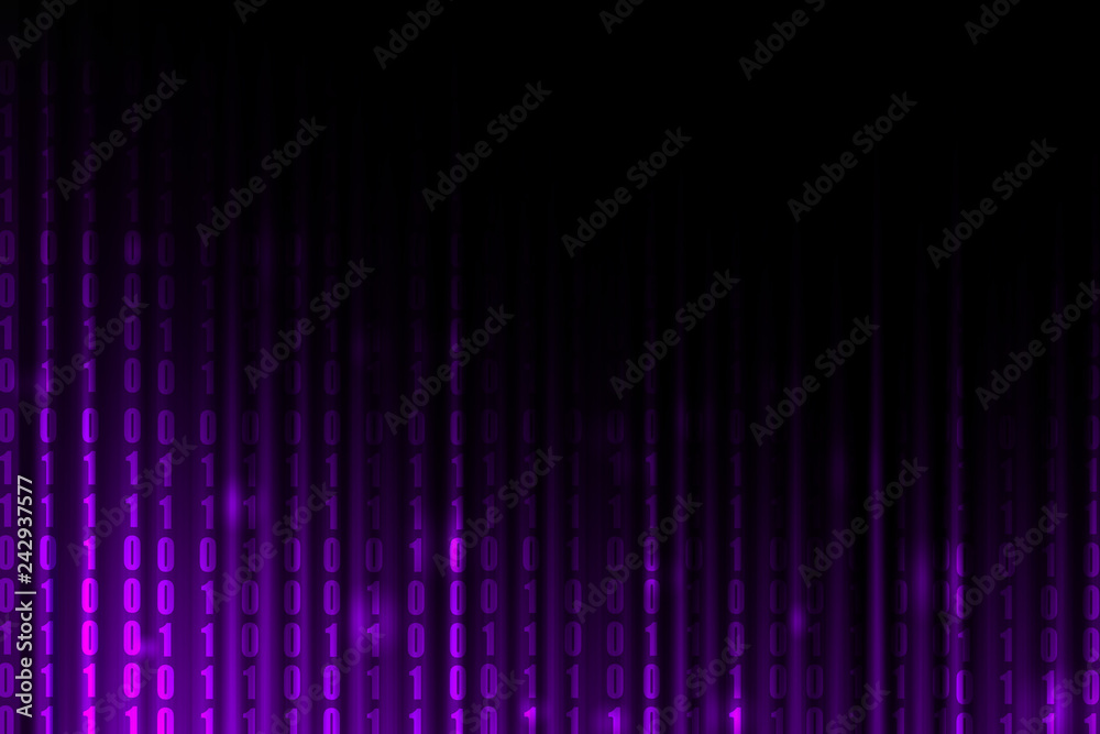 purple gradient color with binary code, technology background