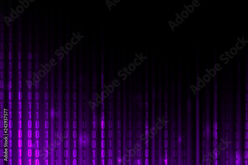 purple gradient color with binary code, technology background