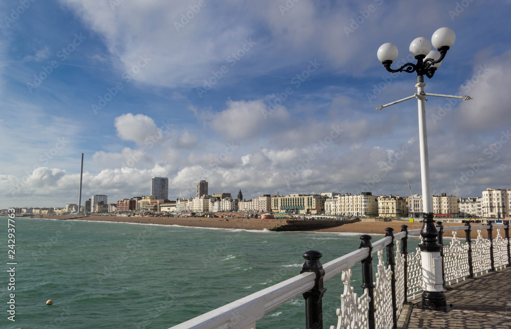 View of Brighton beach and city