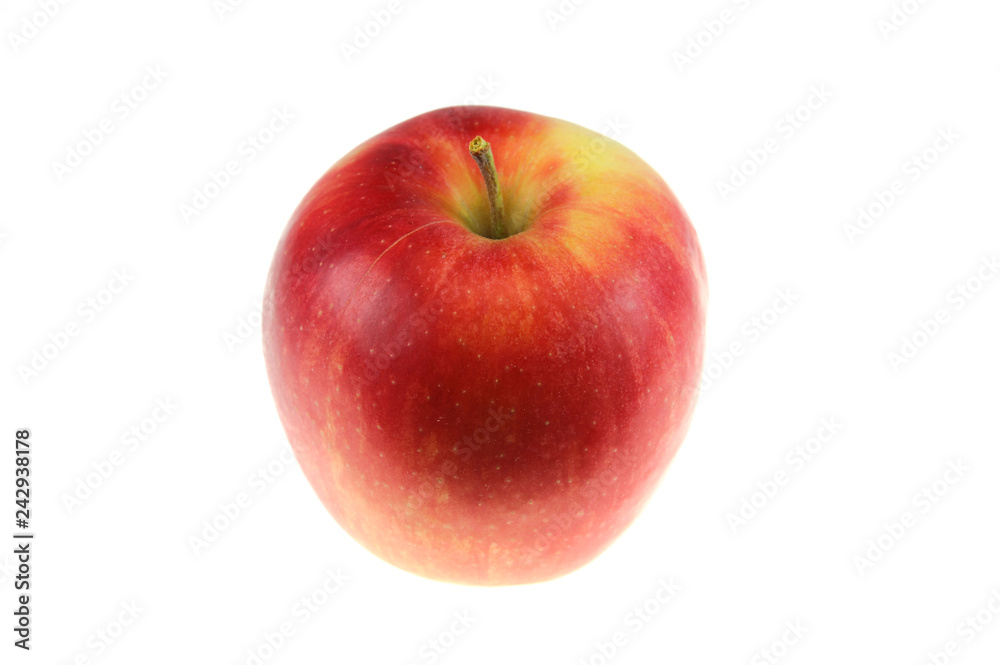close up on red apple isolated on white background close up on red apple isolated on white background