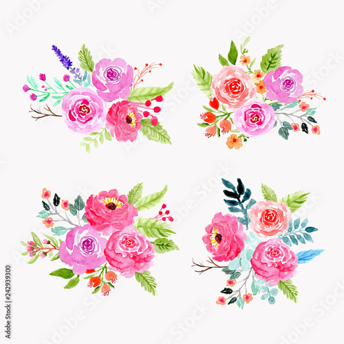 bouquet floral watercolor collection