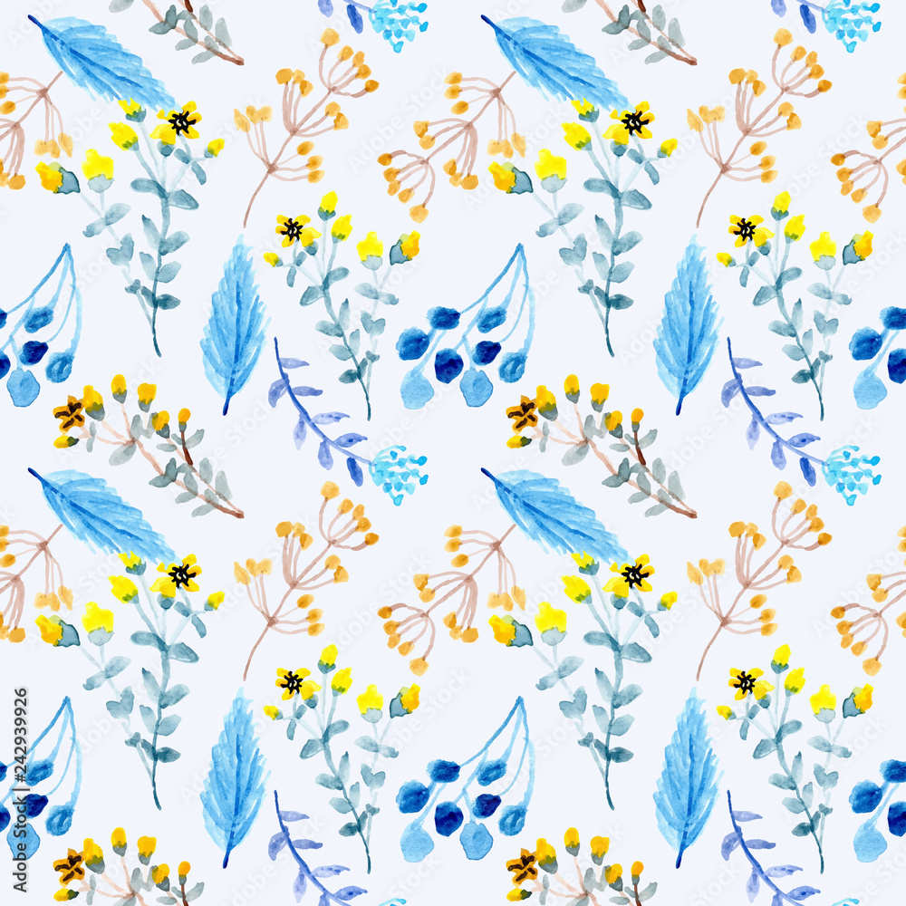 seamless pattern floral watercolor background
