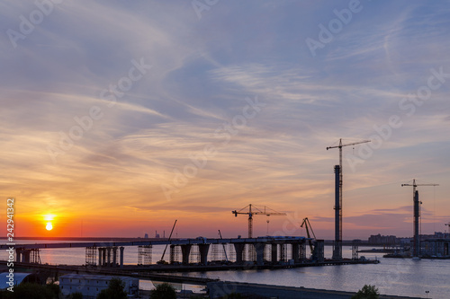 construction site at sunset © Maslov Dmitry