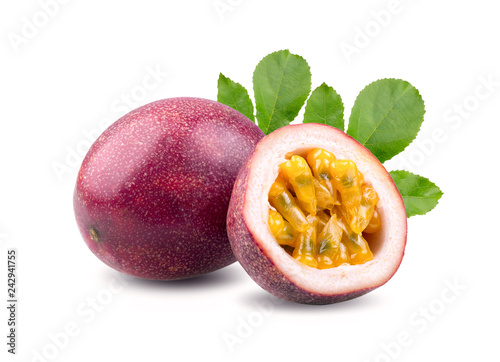 Passion fruit isolated on the white background