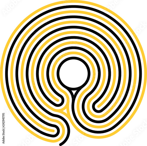 maze, classical, round, 5 circuits, variant 2