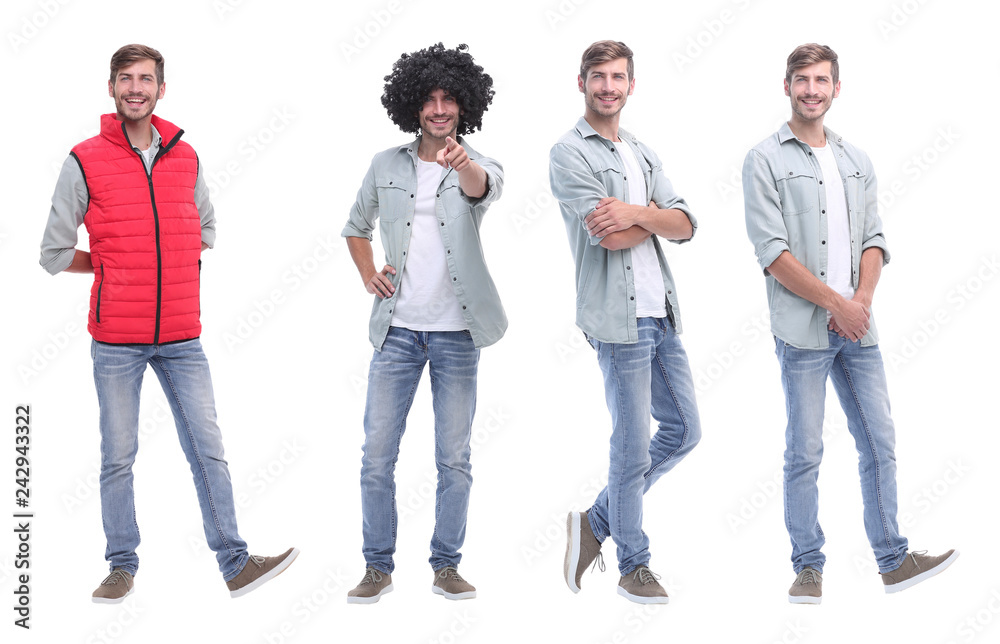 collage doctor and young man isolated on white collage doctor and young man isolated on white