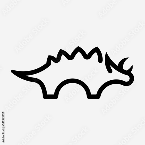 Outline dinosaur toy pixel perfect vector icon