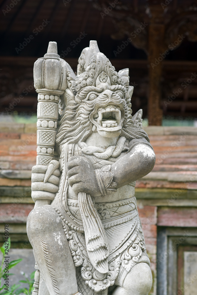 Hindu stone statue at Pura Tirta Empul Temple, a Hindu Temple on Bali, Indonesia, Asia