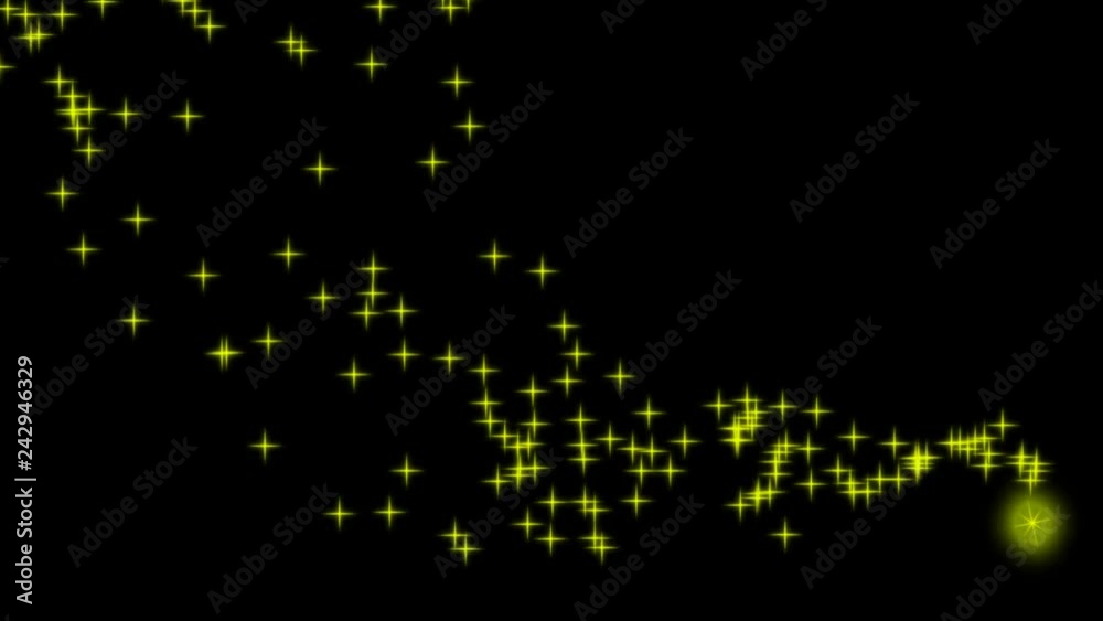 流れ星(黒背景)　動くキラキラ